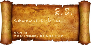 Rakonczai Diána névjegykártya